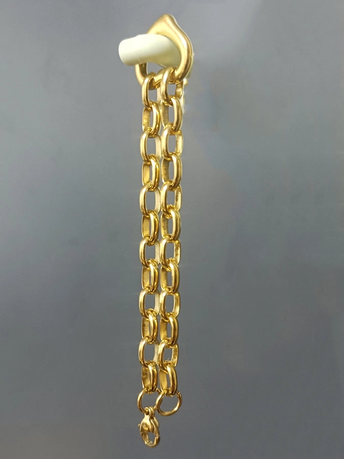 Heart Link Chain Bracelet [304 Stainless Steel,18K Gold Plated]