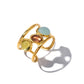 Retro Colorful Glass Open Ring [304 Stainless Steel]