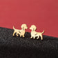 Dog Stud Earrings [304 Stainless Steel,18K Gold Plated]