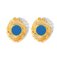 Colored Enamel Earrings [304 Stainless Steel,18K Gold Plated]