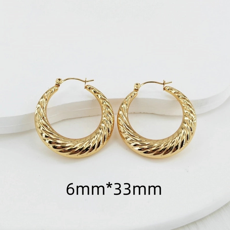 Orecchini a forma a U in stile vintage [acciaio inossidabile 304, 18K, oro 24K.