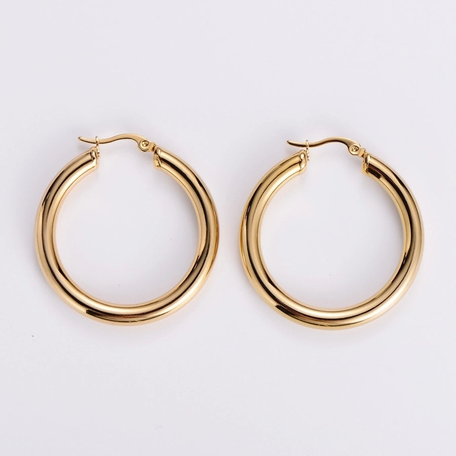 Hoop Earrings [304 Stainless Steel,18K Gold Plated]