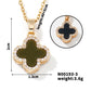 Four Leaf Clover Zircon Necklace [304 Stainless Steel,Copper]