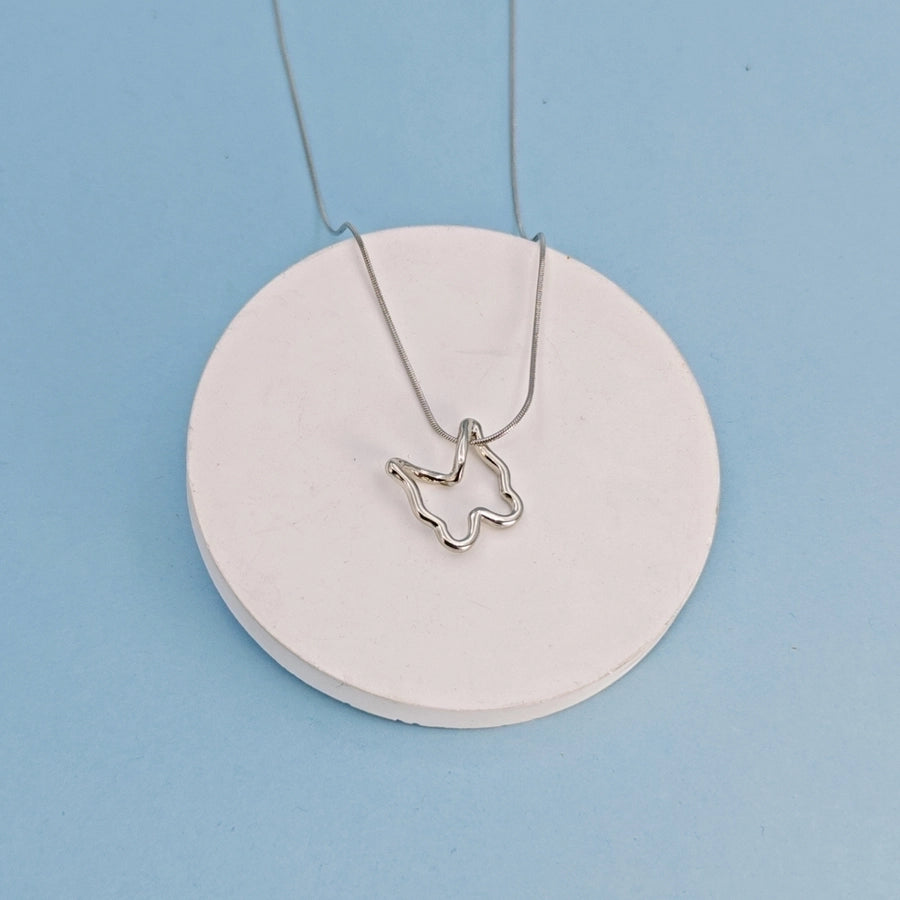 Hollow Butterfly Pendant Necklace [304 Stainless Steel]