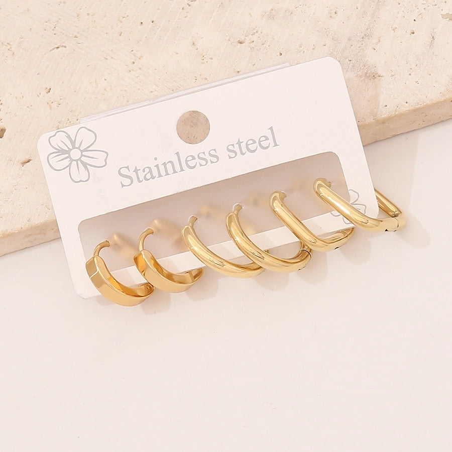 Gold Hoop Earrings [304 Stainless Steel, 18K Gold Plated]