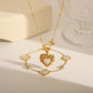 Romantic Heart Shape Shell Acrylic Bracelet/Necklace [304 Stainless Steel,18K Gold Plated]