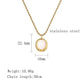 French Style Plating Oval Natural Stone Pendant Necklace [304 Stainless Steel,18K Gold Plated]