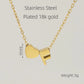 Letter Heart Shape Pendant Necklace [304 Stainless Steel,18K Gold Plated]