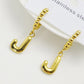 Letter Drop Earrings [304 Stainless Steel,18K Gold Plated]