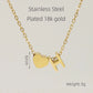 Letter Heart Shape Pendant Necklace [304 Stainless Steel,18K Gold Plated]