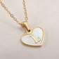 Letter Shell Heart Pendant Necklace [304 Stainless Steel,18K Gold Plated]