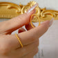 Round Bead Band Ring [304 Stainless Steel, 18K Gold Plated]