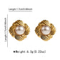 Round Square Heart Shape Pearl Earrings [304 Stainless Steel, 18K Gold Plated]