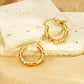 Rhinestones Hoop Earrings [304 Stainless Steel,18K Gold Plated]