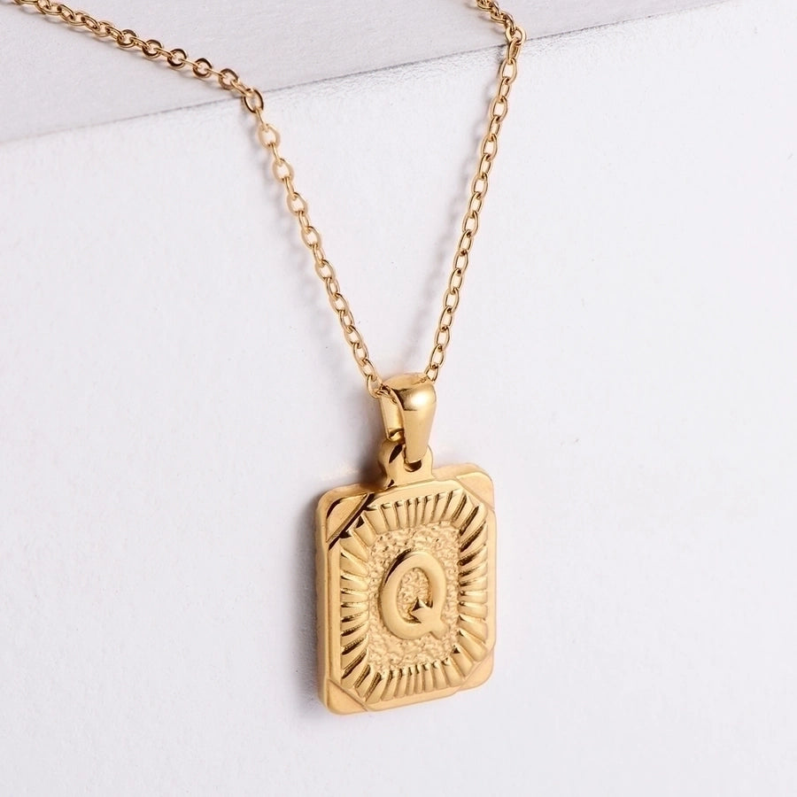 Simple Style Plating Letter Pendant Necklace [304 Stainless Steel,18K Gold Plated]