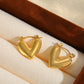 Heart Shape Star Earrings  [304 Stainless Steel,18K Gold Plated]