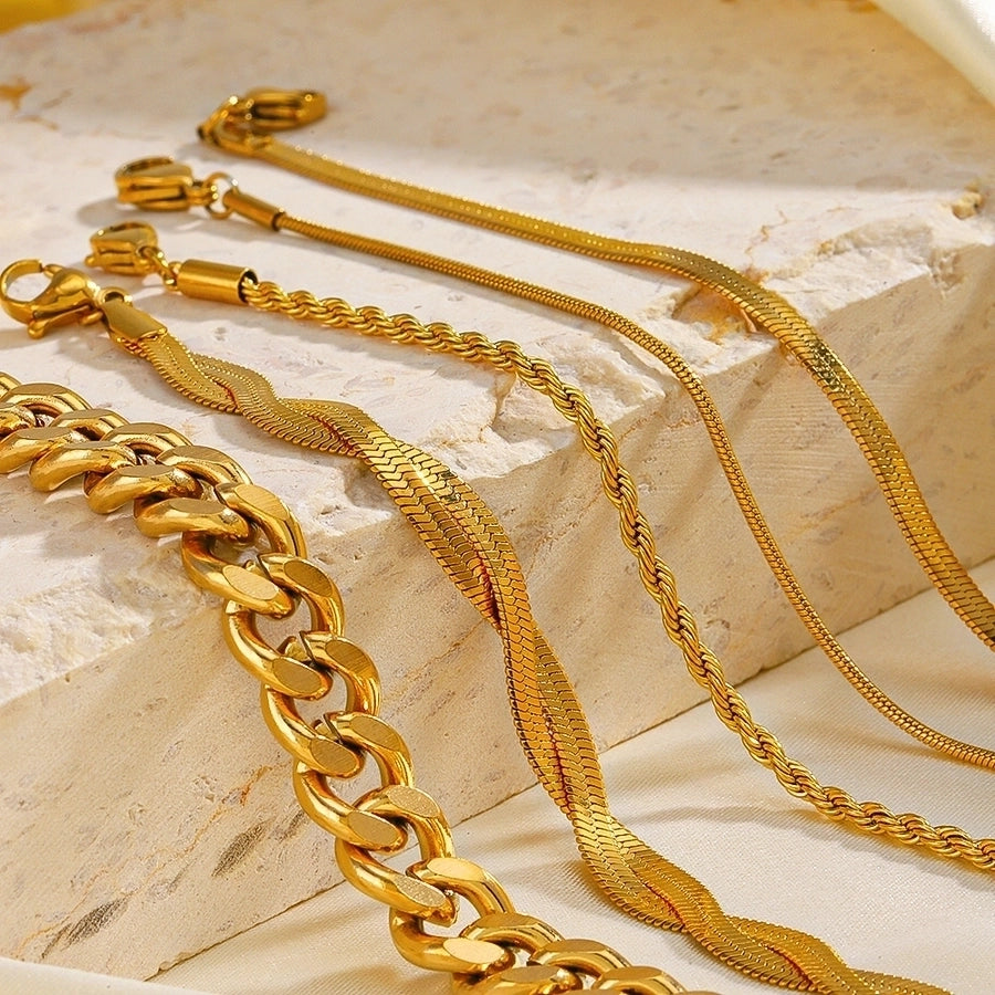 Chain Bracelets [304 Stainless Steel, 18K Gold Plated]