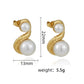 Baroque Style Irregular Artificial Pearls Earrings [304 Stainless Steel,18K Gold Plated]