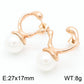 Round Pearl Drop Earrings [304 Stainless Steel,18K Gold Plated]