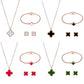 Four Leaf Clover Acrylic Jewelry Sets [304 Stainless Steel, 18K Gold Plated]