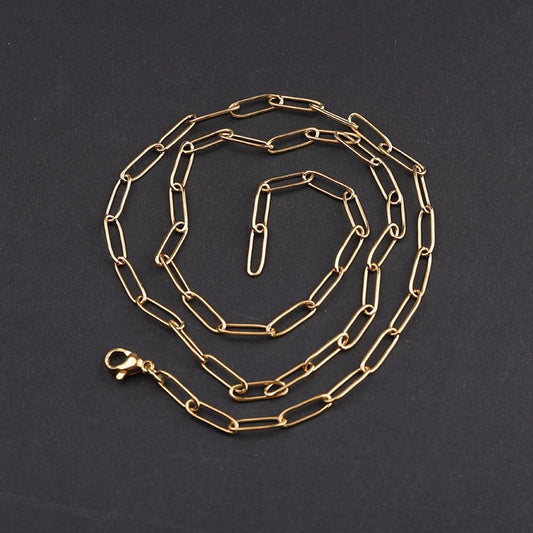 Collana a catena di collegamento [acciaio inossidabile 304, oro 18K placcato]