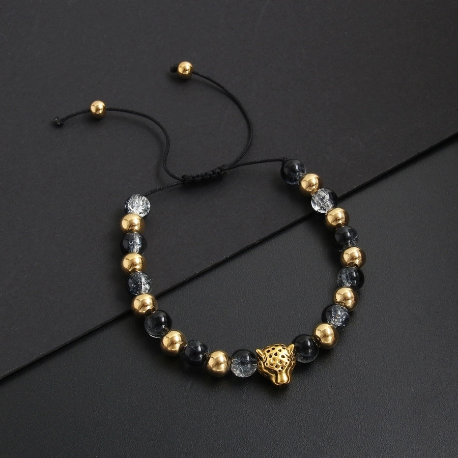 Ethnic Style Heart Shape Tiger Stone Bracelet [304 Stainless Steel]