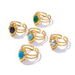 Ethnic Style Artificial Gemstones Ring [304 Stainless Steel 18K Gold Plated]