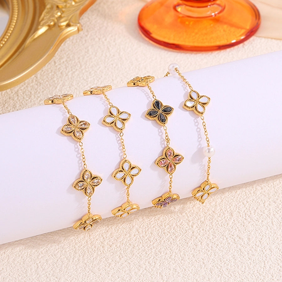 Floral Style  Bracelet [304 Stainless Steel]