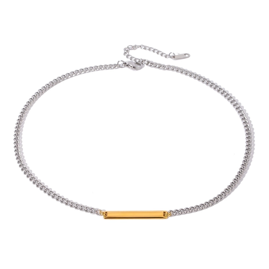 Silver Gold Chain Necklace [304 Stainless Steel]