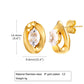 Ovaler Zirkon 1earrings [201 Edelstahl, 18K Gold plattiert]