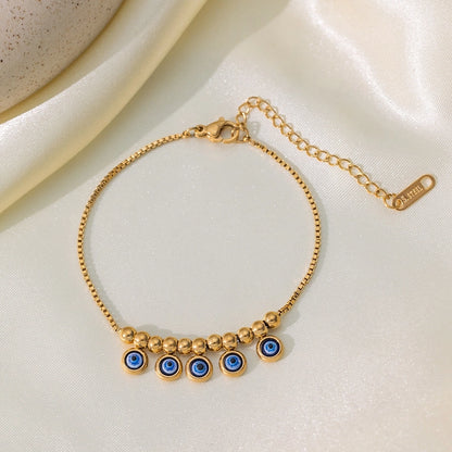 Glam Eye Resin Bracelets/Anklet/Necklace [304 Stainless Steel 18K Gold Plated]