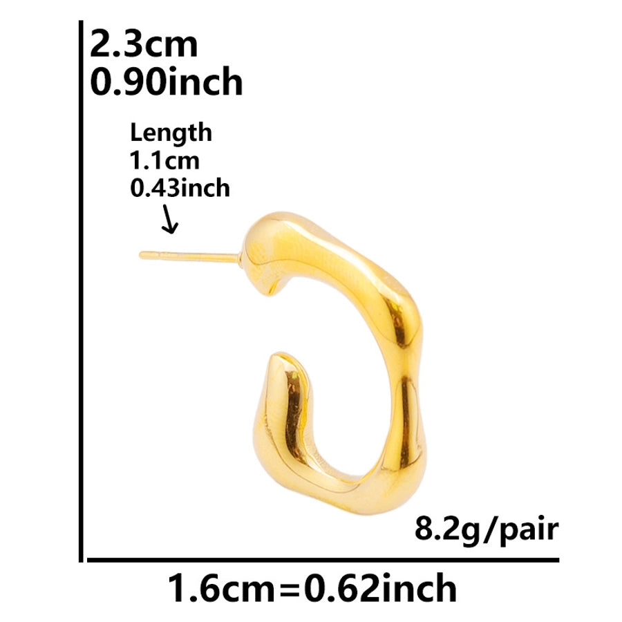 Orecchini irregolari in stile moderno [304 acciaio inossidabile, oro 18K placcato]