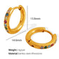 Colored Rhinestones Hoop Earrings [304 Stainless Steel,18K Gold Plated]