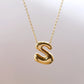 Letter Chain Pendant Necklace [304 Stainless Steel,18K Gold Plated]