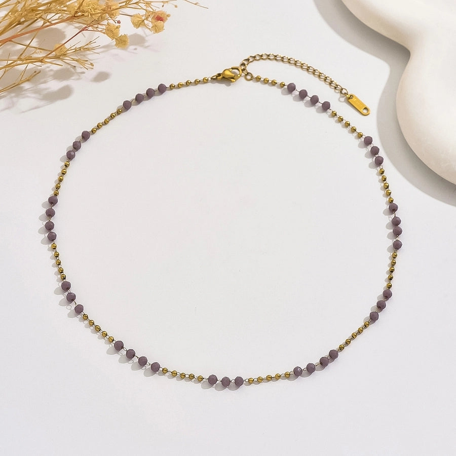 Beaded Necklace [304 Stainless Steel 18K Gold Plated]