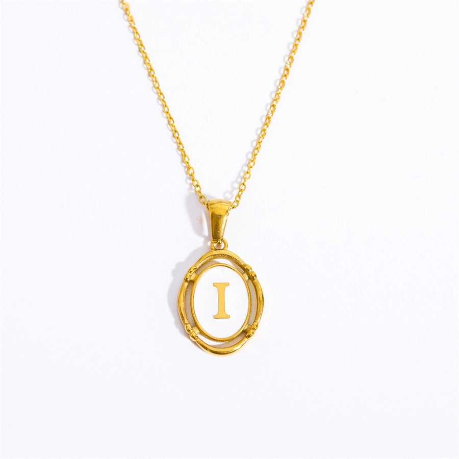 Letter Necklace [201,304 Stainless Steel,18K Gold Plated]