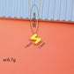 Resin Letter Necklace [304 Stainless Steel,14K Gold Plated]