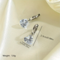 Zircon Drop Heart Earrings [304 Stainless Steel]