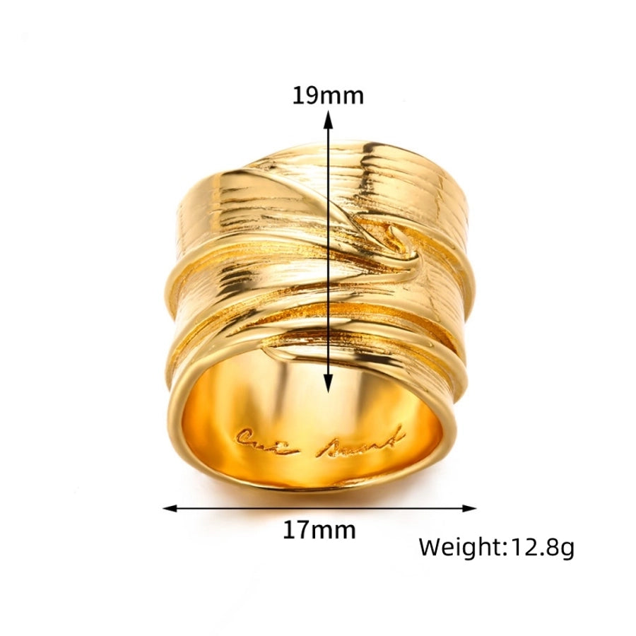 Anel longo [304 aço inoxidável, ouro 18k banhado]