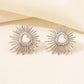 Round Style Sun Moon Earrings [304 Stainless Steel,18K Gold Plated]