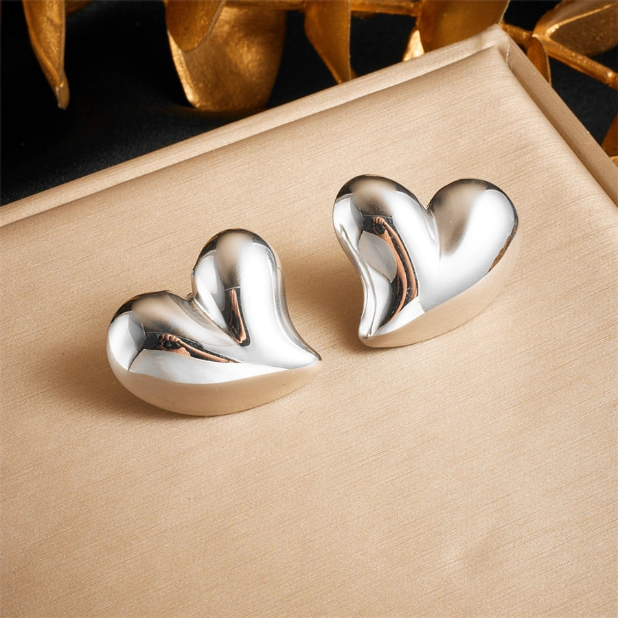 Heart Shape Stud Earrings [304 Stainless Steel]