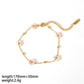 Colored Flower Necklace/Bracelet/Anklet [Stainless Steel,18K Gold Plated]