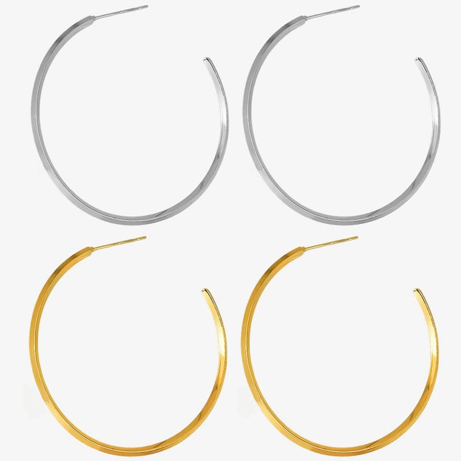 Round Hoop Earrings [304 Stainless Steel]