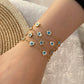 Star/Flower Eye Bracelets [304 Stainless Steel, 18K Gold Plated]