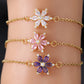 Shiny Flower Zircon Bracelet [304 Stainless Steel,18K Gold Plated,Copper]