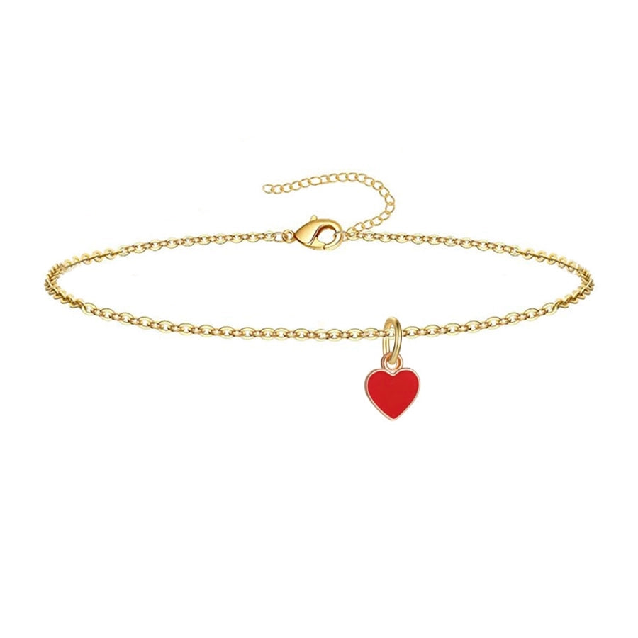 Pulsera de cadena de forma de corazón/tobillera [acero inoxidable]