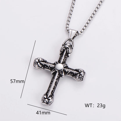 Exaggerated Punk Human Cross Pendant Necklace [304 Stainless Steel]