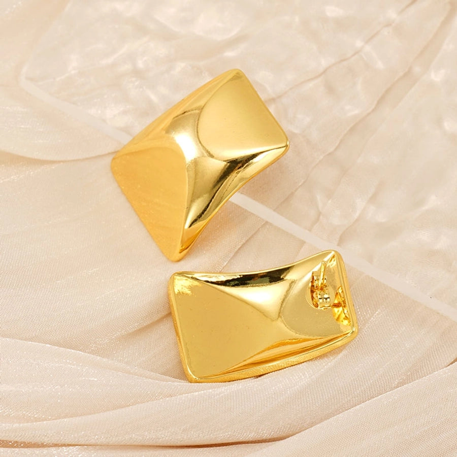 Square Earrings [304 Stainless Steel,18K Gold Plated]