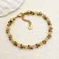 Round Beaded Bracelets [304 Stainless Steel,14K Gold Plated]