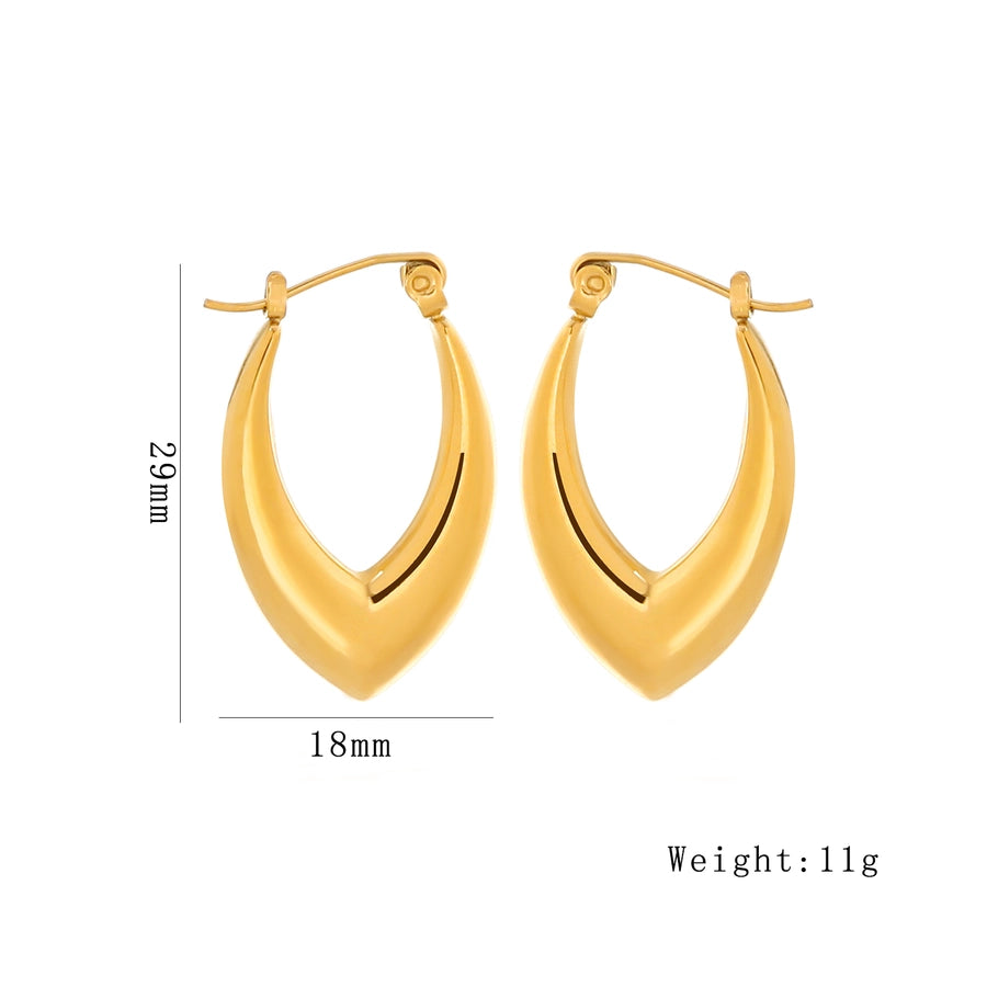 Rhombus Earrings [316 Stainless Steel,18K Gold Plated]